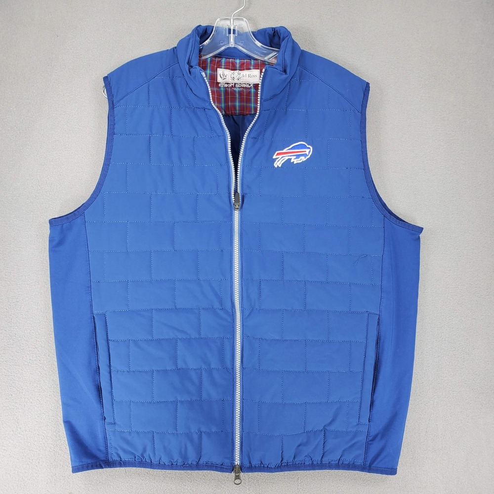 Donald Ross Buffalo Bills Vest Mens XL Blue Quilted Full Zip Kaleida Health Golf